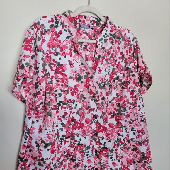 Laura Scott Woman Plus Size Pink Camouflage Safari Shirt 16/18W Expedition Beach - Picture 2 of 6